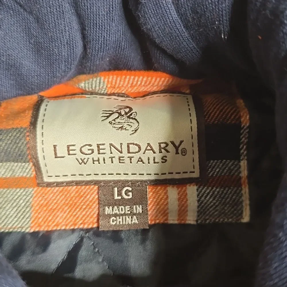 3191 NWT Legendary Whitetail Men's Maplewood Hooded Flannel Shirt Jacket Sz Lg